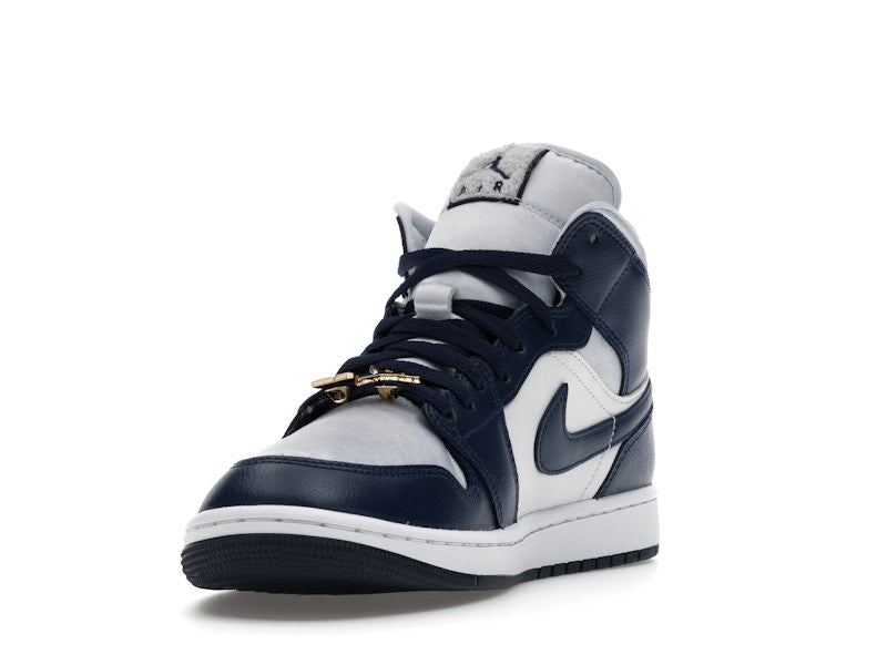 Jordan 1 Mid Football Grey White Midnight Navy (Women's)