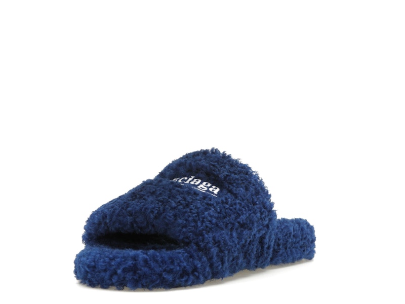 Balenciaga Furry Slide Blue