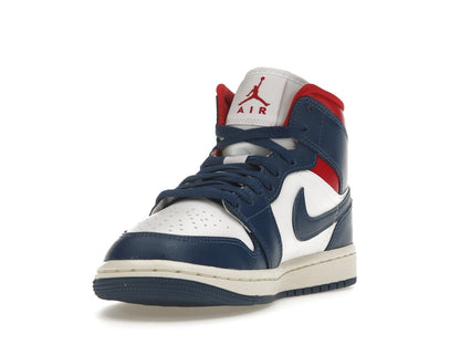 Jordan 1 Mid French Blue Gym Red (Women's)