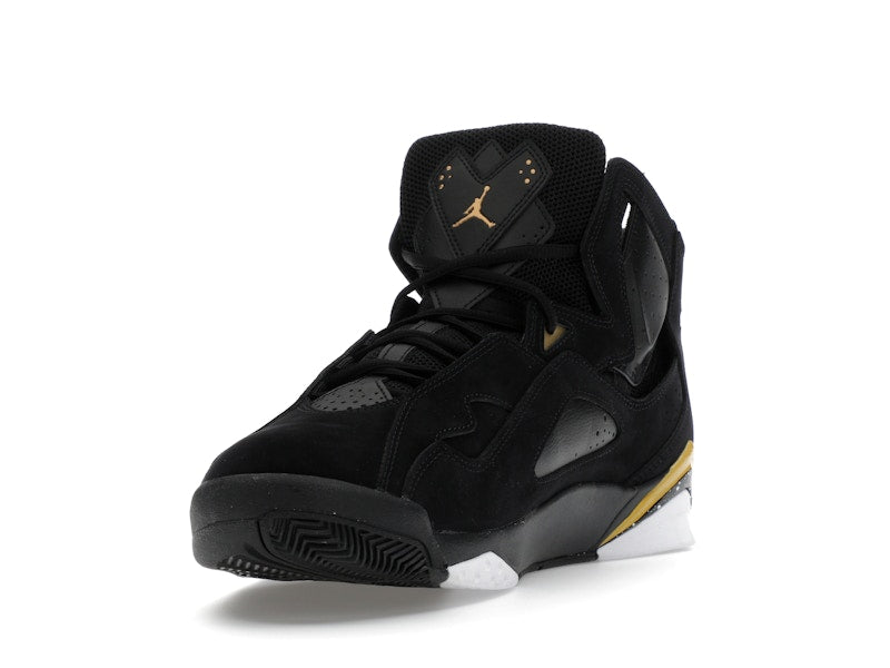 Jordan True Flight Black White Metallic Gold