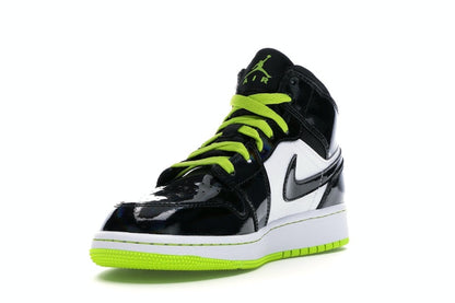 Jordan 1 Mid Black Cyber Mystic Green (GS)