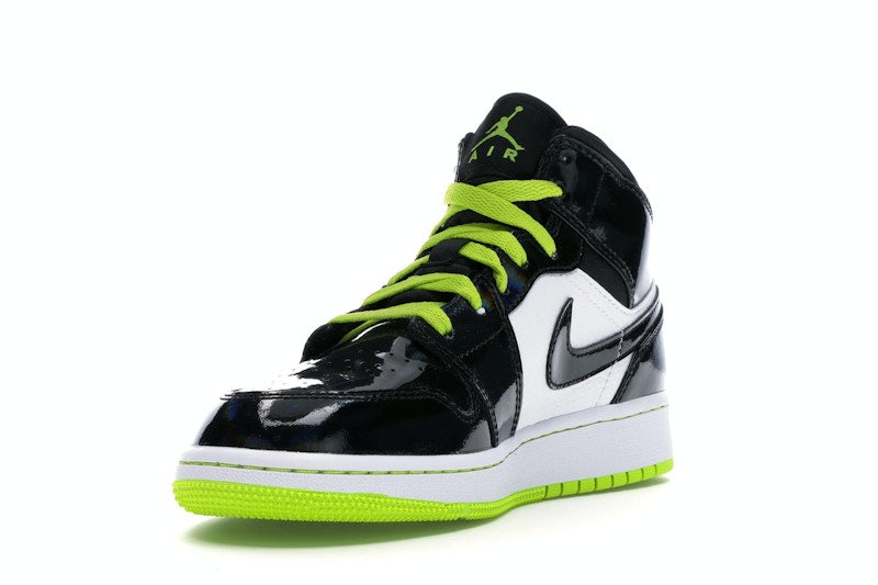 Jordan 1 Mid Black Cyber Mystic Green (GS)
