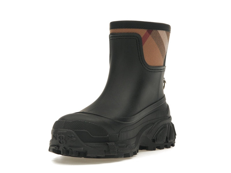 Burberry House Check Rain Boots Black Archive Beige (Women's)
