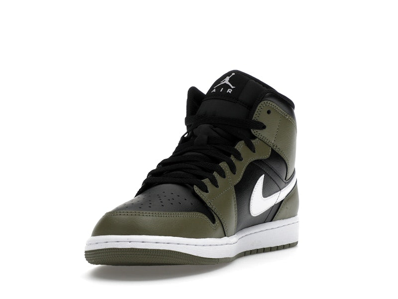 Jordan 1 Mid Black White Olive