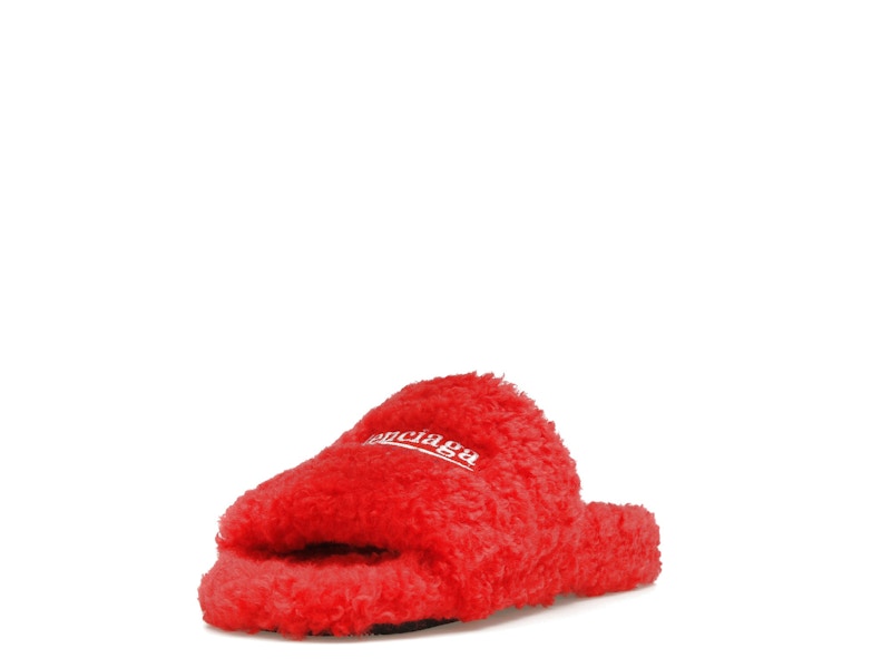 Balenciaga Furry Slide Red White (Women's)