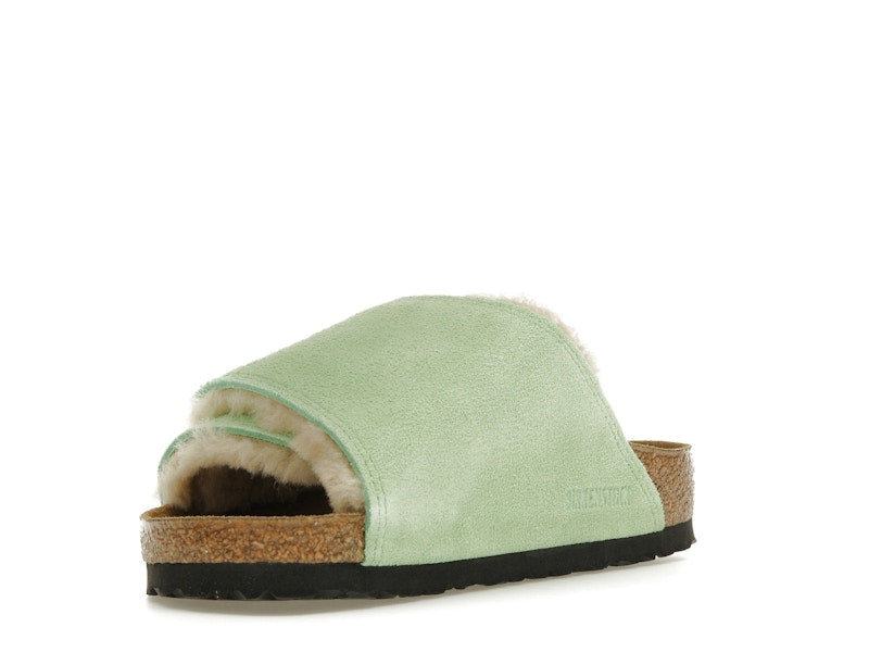 Birkenstock Solana Shearling Slide Stussy Washed Green