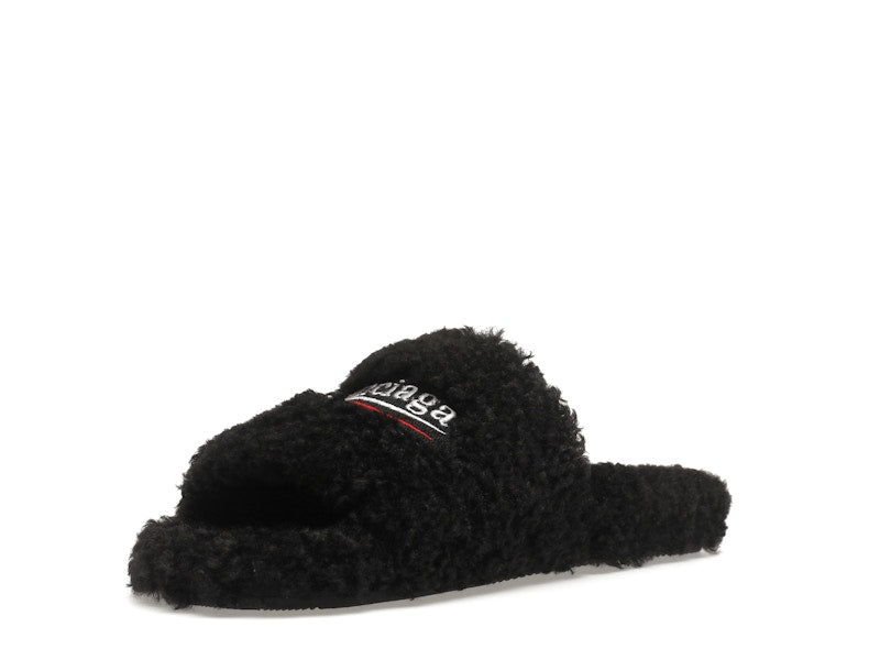 Balenciaga Furry Slide Black