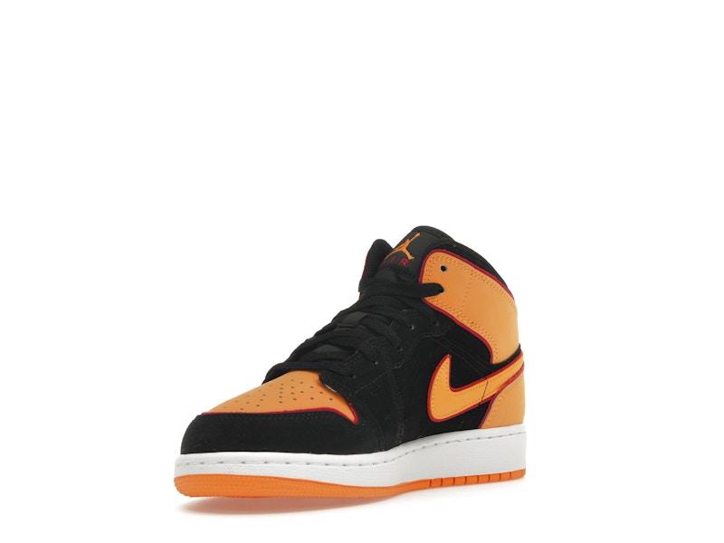 Jordan 1 Mid SE Black Vivid Orange (GS)