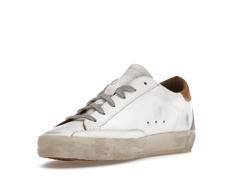 Golden Goose Super-Star White Vacchetta Tan Grey Suede Patch (Women's)
