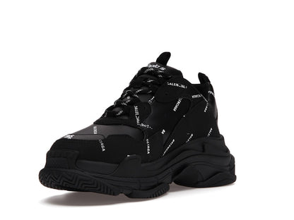 Balenciaga Triple S Allover Logo Black
