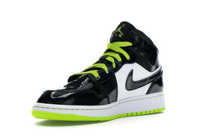 Jordan 1 Mid Black Cyber Mystic Green (GS)