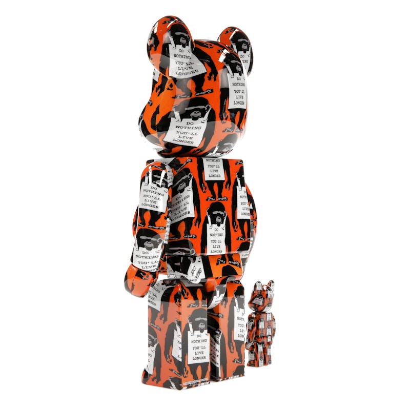 Bearbrick Monkey Sign 100% & 400% Set Orange