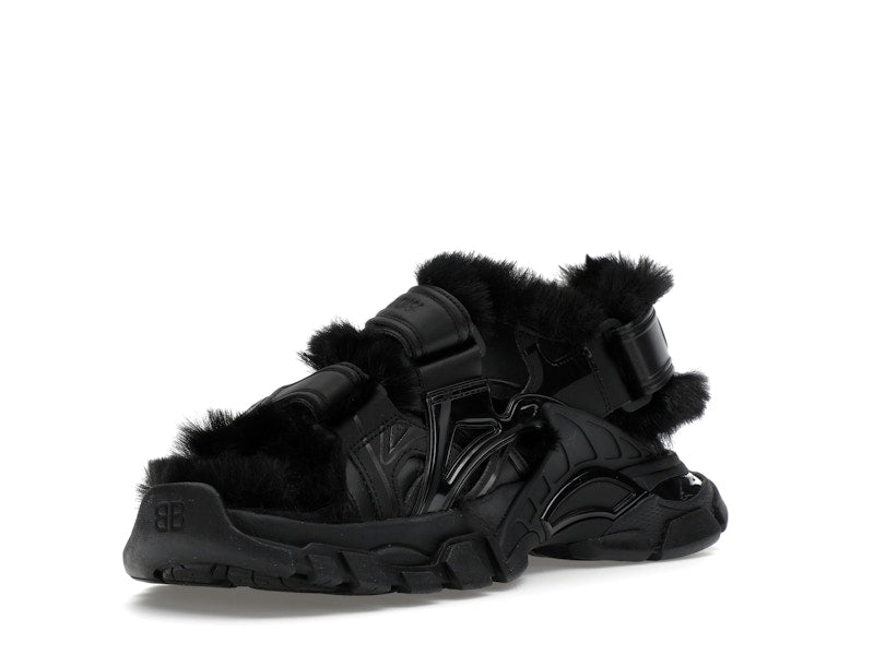 Balenciaga Track Sandal Fake Fur Black (Women's)