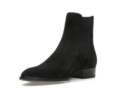 Saint Laurent Wyatt Chelsea Boot Black Suede