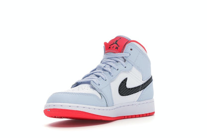 Jordan 1 Mid Half Blue Polka Dot Swoosh (GS)