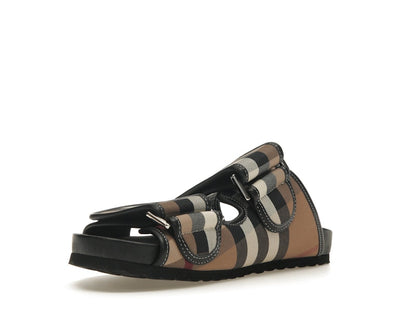Burberry Check Sandals Birch Brown Black