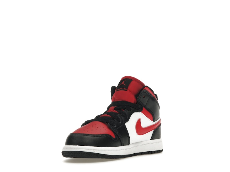 Jordan 1 Mid Black Fire Red (PS)