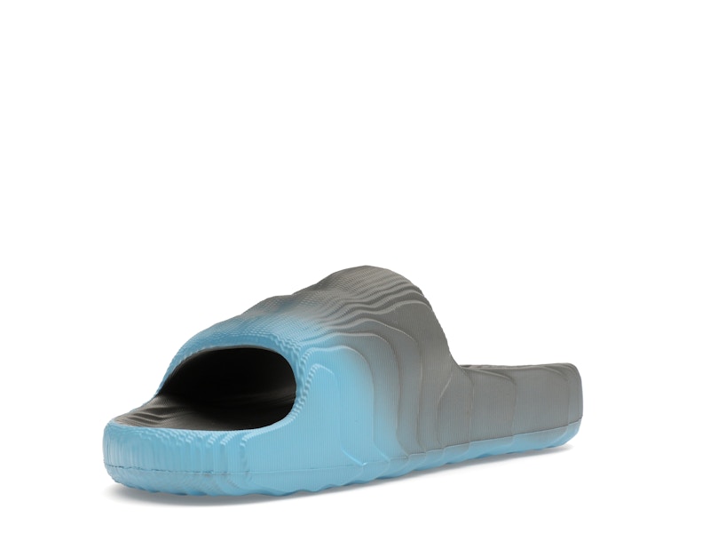 adidas Adilette 22 Slides Grey Semi Blue Burst Mel Core Black