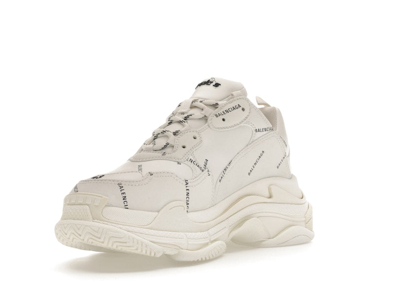 Balenciaga Triple S Allover Logo White