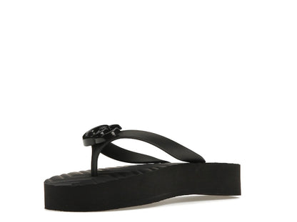 Gucci Chevron Thong Sandal Black Rubber