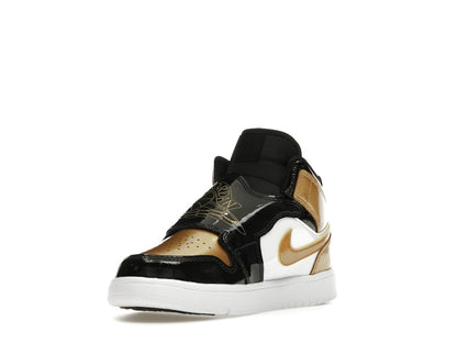 Sky Jordan 1 Mid Black Metallic Gold White (PS)