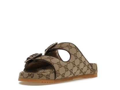Gucci Strap Slide Sandal Beige Canvas