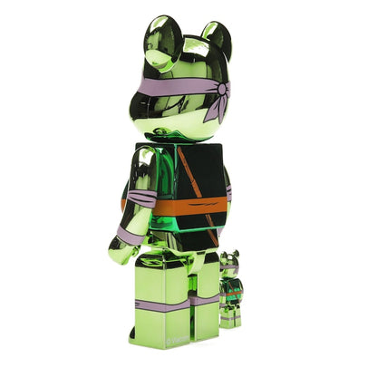 Bearbrick x Teenage Mutant Ninja Turtles Donatello 100% & 400% Set Chrome Ver.