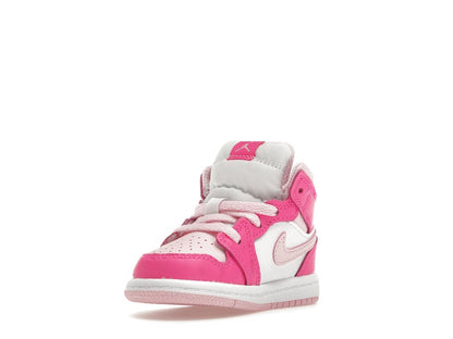 Jordan 1 Mid White Fierce Pink (TD)