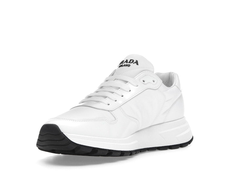 Prada PRAX 01 Sneakers Re-Nylon Brushed Leather White Black