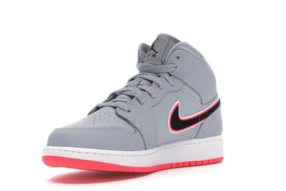 Jordan 1 Mid Wolf Grey Racer Pink Black (GS)