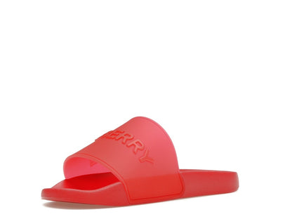 Burberry Embossed Logo Slides Bright Red