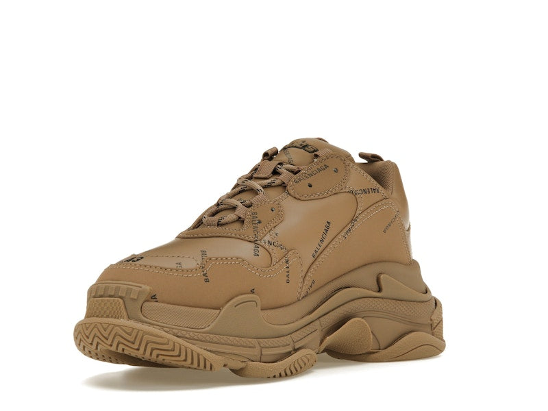Balenciaga All Over Logo Triple S Beige