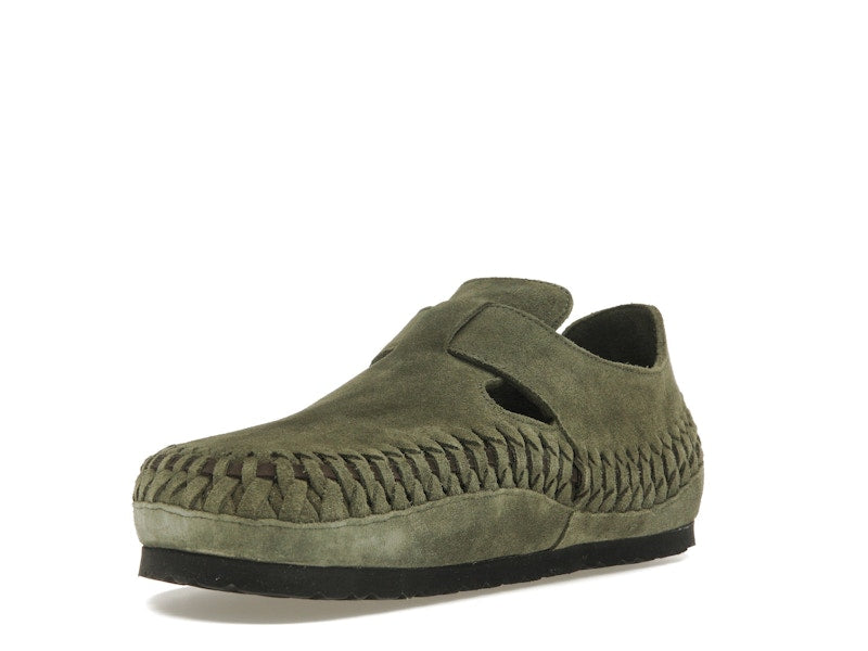 Birkenstock London Braided Shearling Kith Olive Night