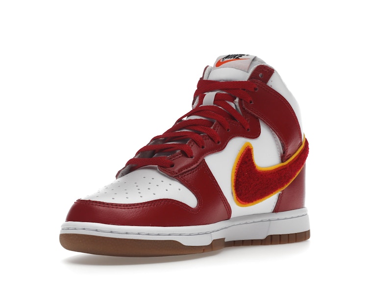 Nike Dunk High Chenille Swoosh White Gym Red