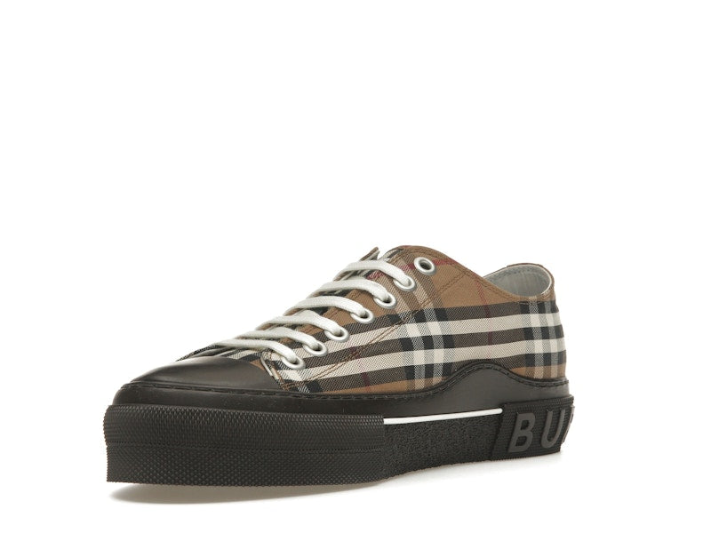 Burberry Vintage Check Lace-Up Sneaker Beige Brown