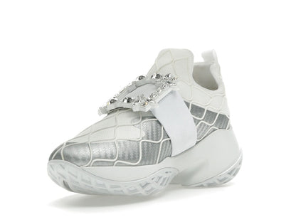 Roger Vivier Viv' Run Fabric Silver Crystal Buckle (Women's)