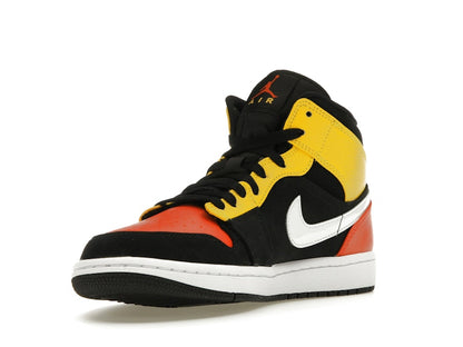 Jordan 1 Mid Black Amarillo Orange