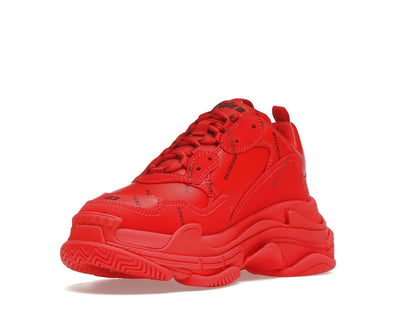 Balenciaga Triple S Allover Logo Red