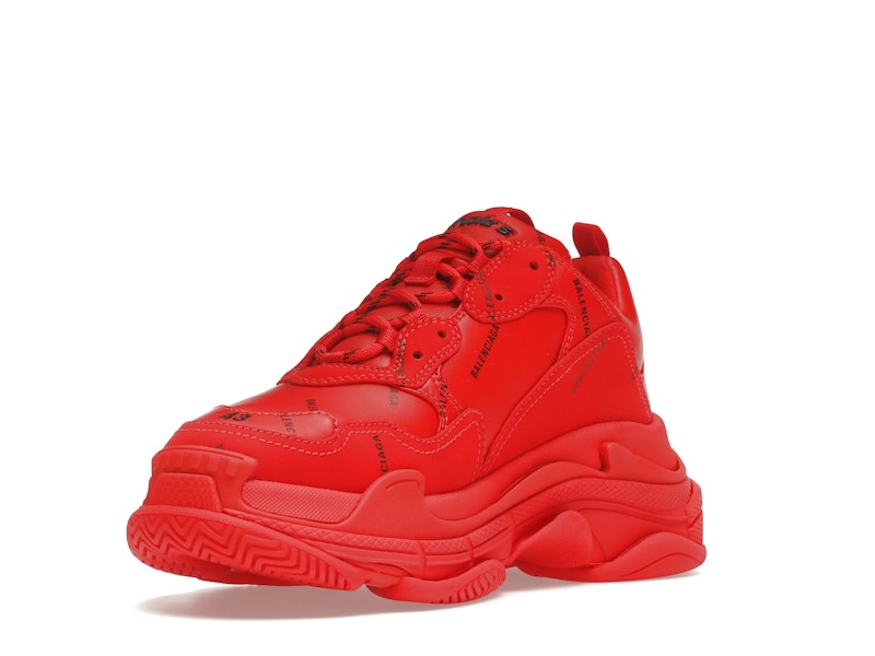 Balenciaga Triple S Allover Logo Red