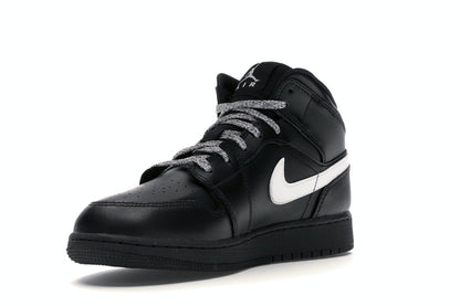 Jordan 1 Mid Black White Speckle (GS)