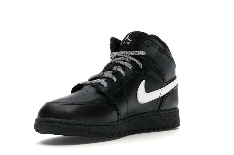 Jordan 1 Mid Black White Speckle (GS)