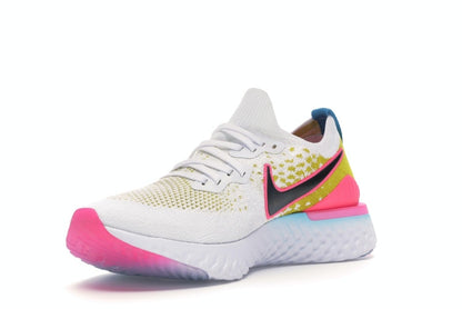 Nike Epic React Flyknit 1 White Pink Blast Citron