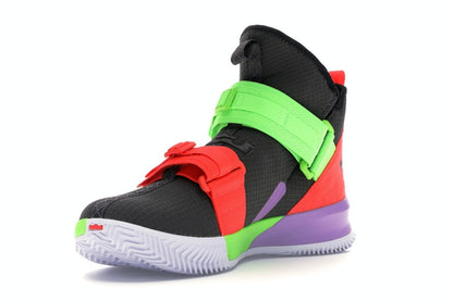 Nike LeBron Soldier 13 Thunder Grey Bright Crimson Electric Green