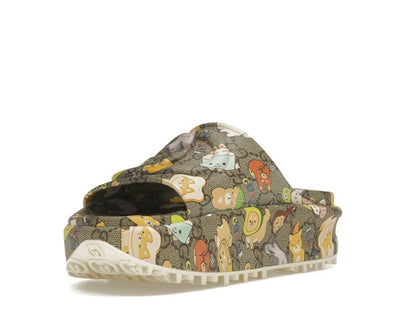 Gucci x Pikarar GG Animal Print Slide Beige Multi (Women's)