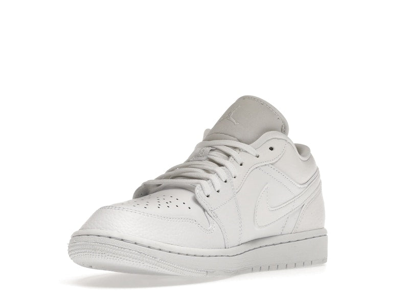 Jordan 1 Low Triple White Tumbled Leather