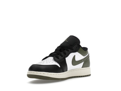 Jordan 1 Low Black Toe Medium Olive (GS)
