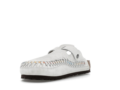 Birkenstock Boston Braided Suede Kith Antique White Tie Dye