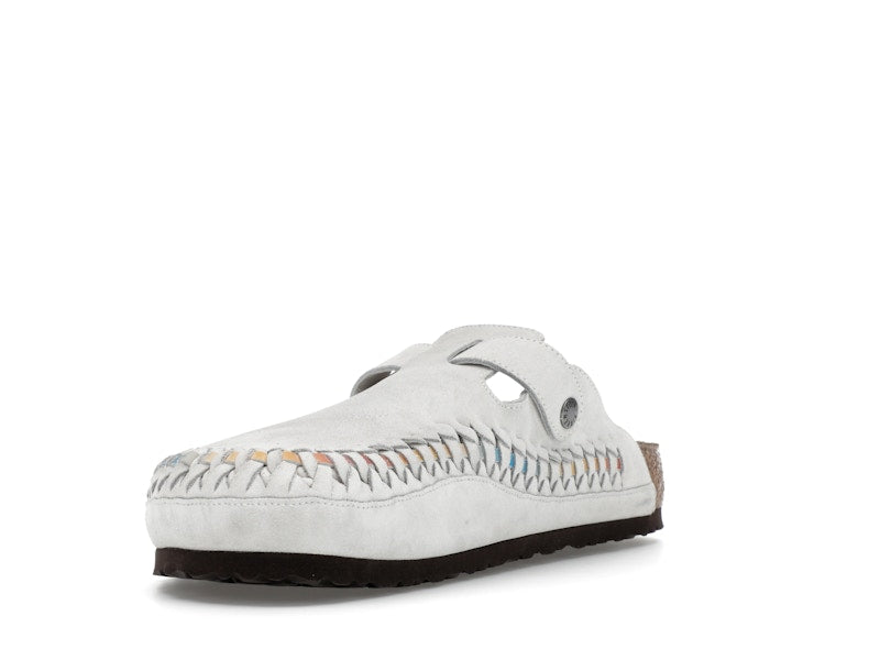 Birkenstock Boston Braided Suede Kith Antique White Tie Dye