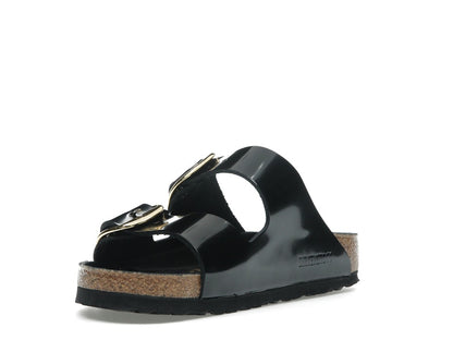 Birkenstock Arizona Big Buckle Natural Leather Patent Black Gold (Women's)