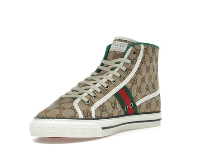 Gucci Tennis 1977 Canvas High Top Beige GG Print